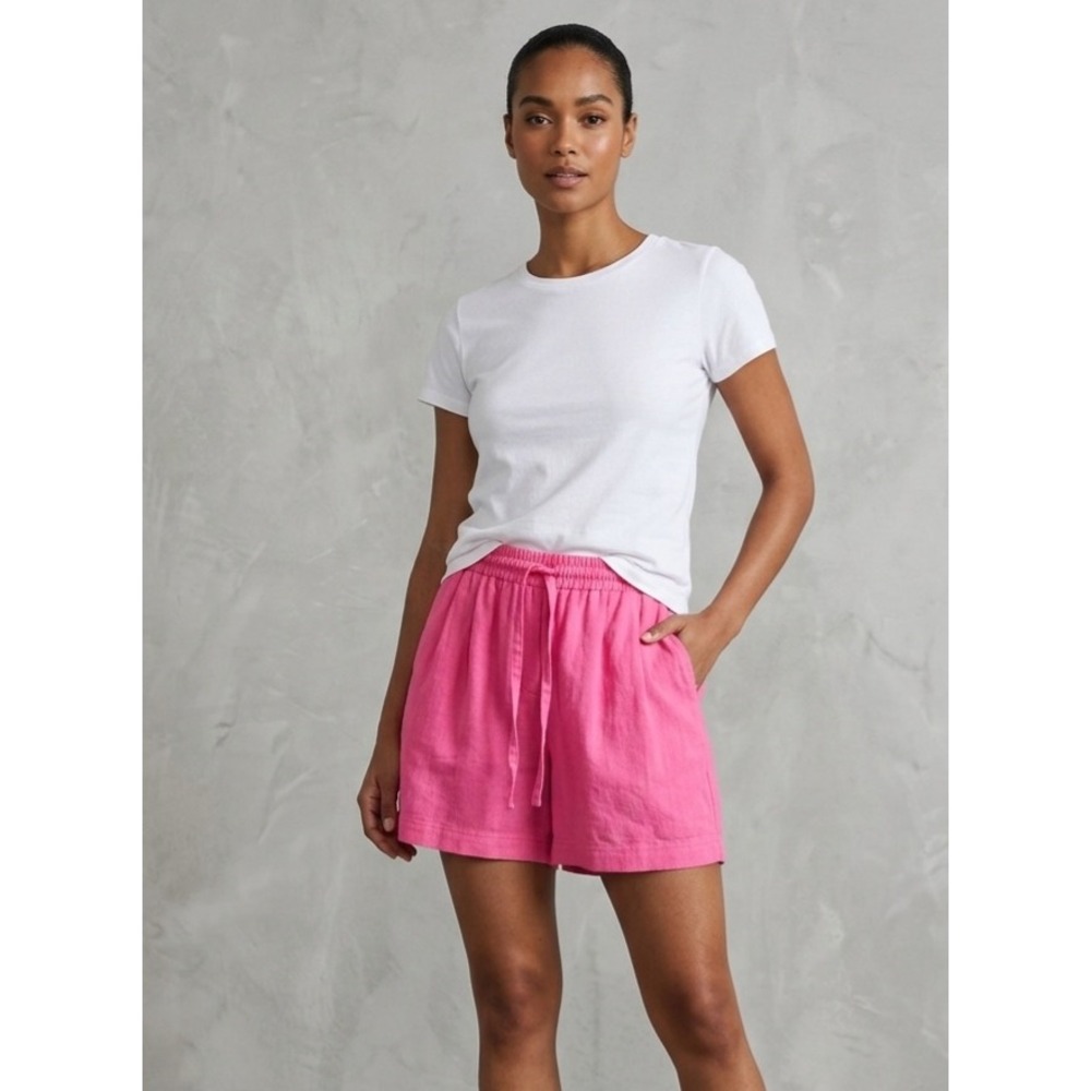 Karen Scott Pink Elastic Waist Drawstring Casual Summer Shorts Size Medium
